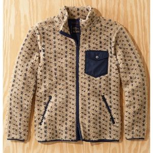 Todd Synder x L.L. BEAN Hi- Pile Sherpa Zip Beige Jacket Size Medium